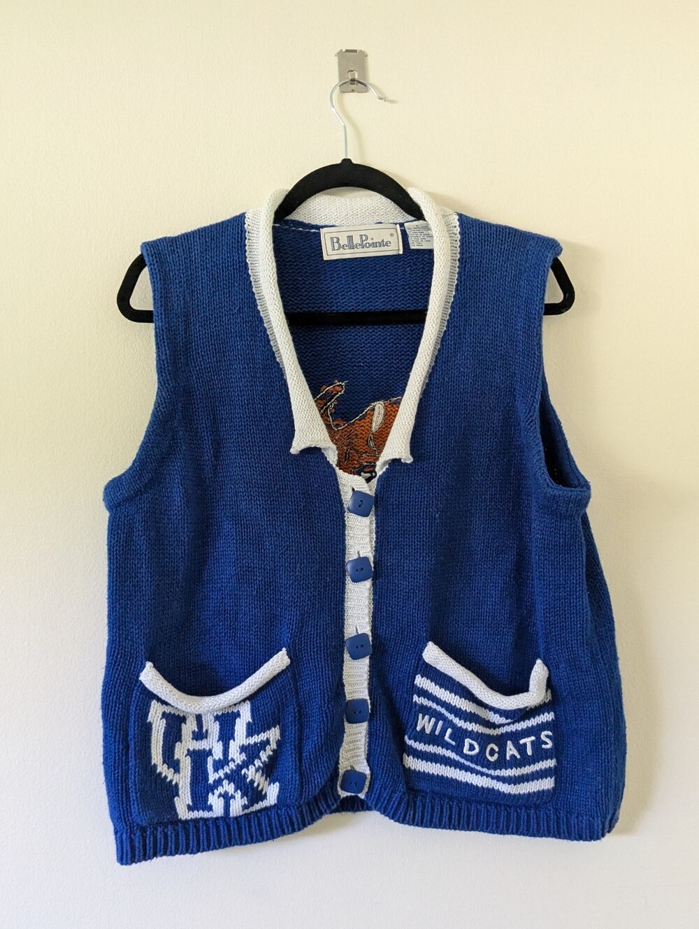 Vintage University Of Kentucky Wildcats Knit Sweater Vest Womens L
